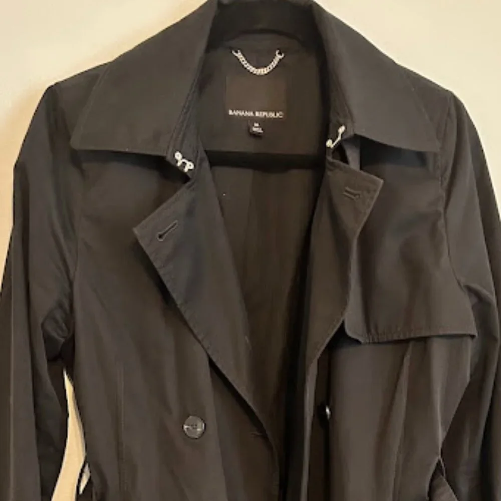 Banana Republic Black Trench Coat - Picture 6 of 6